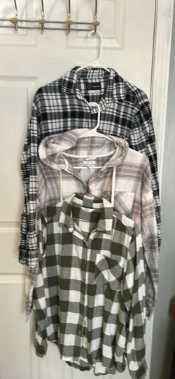 Lot of 3 Plaid Flannel Shirts-SZ SM