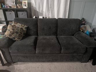 Dark Gray Fabric 3-Seat Sofa and loveseat
