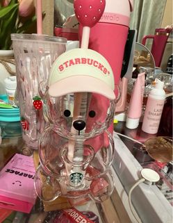 Strawberry Starbuck bear cup🍓🍓