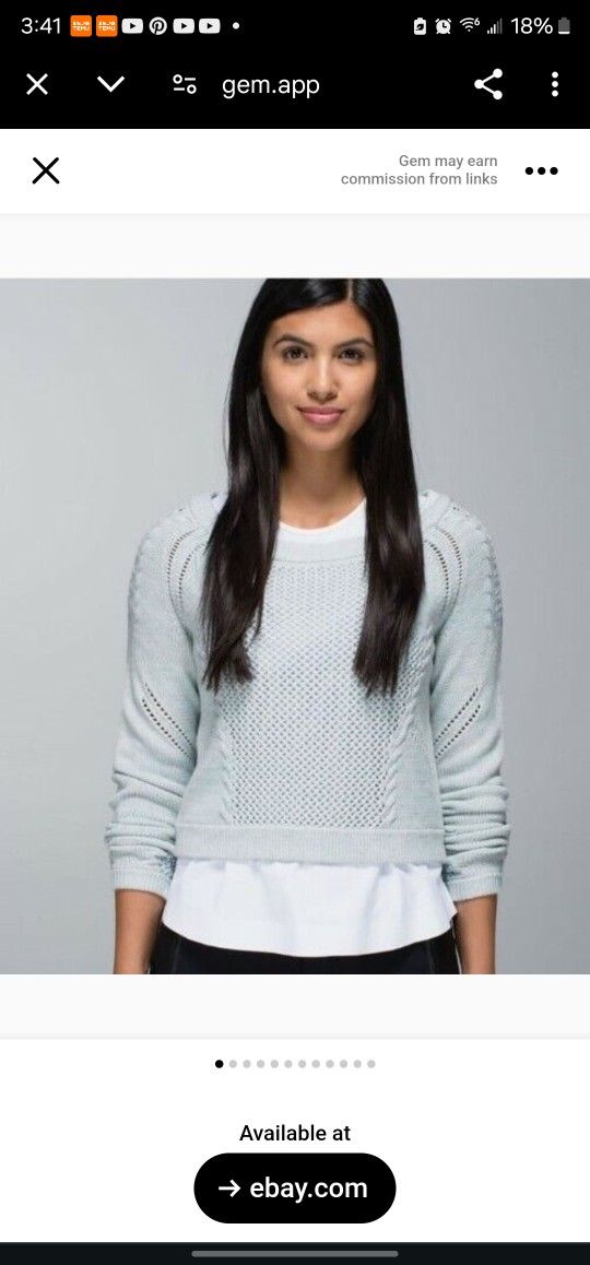 LULULEMON Be Present Oversized Cropped Knit Sweater Aquamarine, Pink, Size 4/6