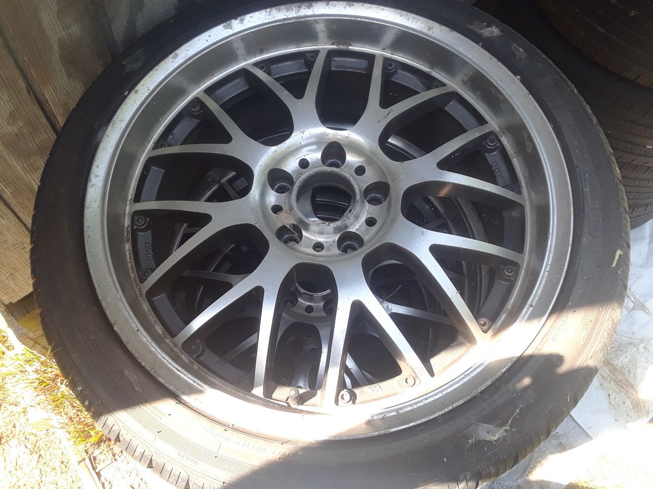 18 inch asa rims 225 45 18 tires the tires are close to new few flaws on rims not perfect 5x112 I believe they came off 98 audi a4