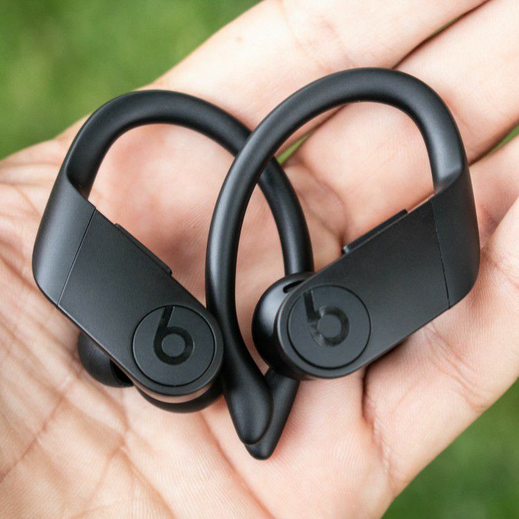 Black Powerbeats Pro With Charger And Extra Earbuds.