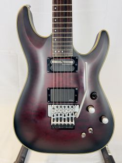 Schecter Guitar Research C-1 Platinum FR S Electric Guitar Satin Crimson Red Burst