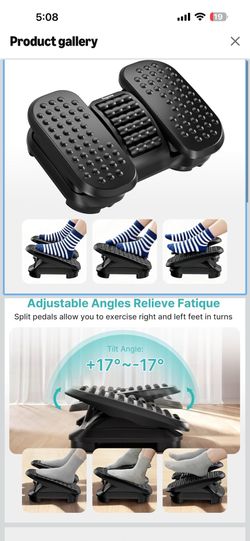 Foot Rest Under Desk with Massage Texture and Roller, Ergonomic Foot Stool with 2 Height Position, Adjustable Foot Rest for Under Desk at Work, Black