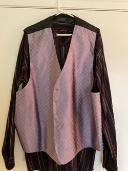 Synergy Long Sleeve Dress Shirt With Mel Howard Vest 2XLT/3XL