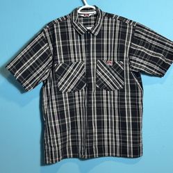 Ben Davis plaid quarter zip shirt Size L