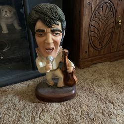 Statue…Elvis  Presley Chalkware Style Ceramic  Statue  Full Body With Guitar From 1978 A-Z Engraved On Back
