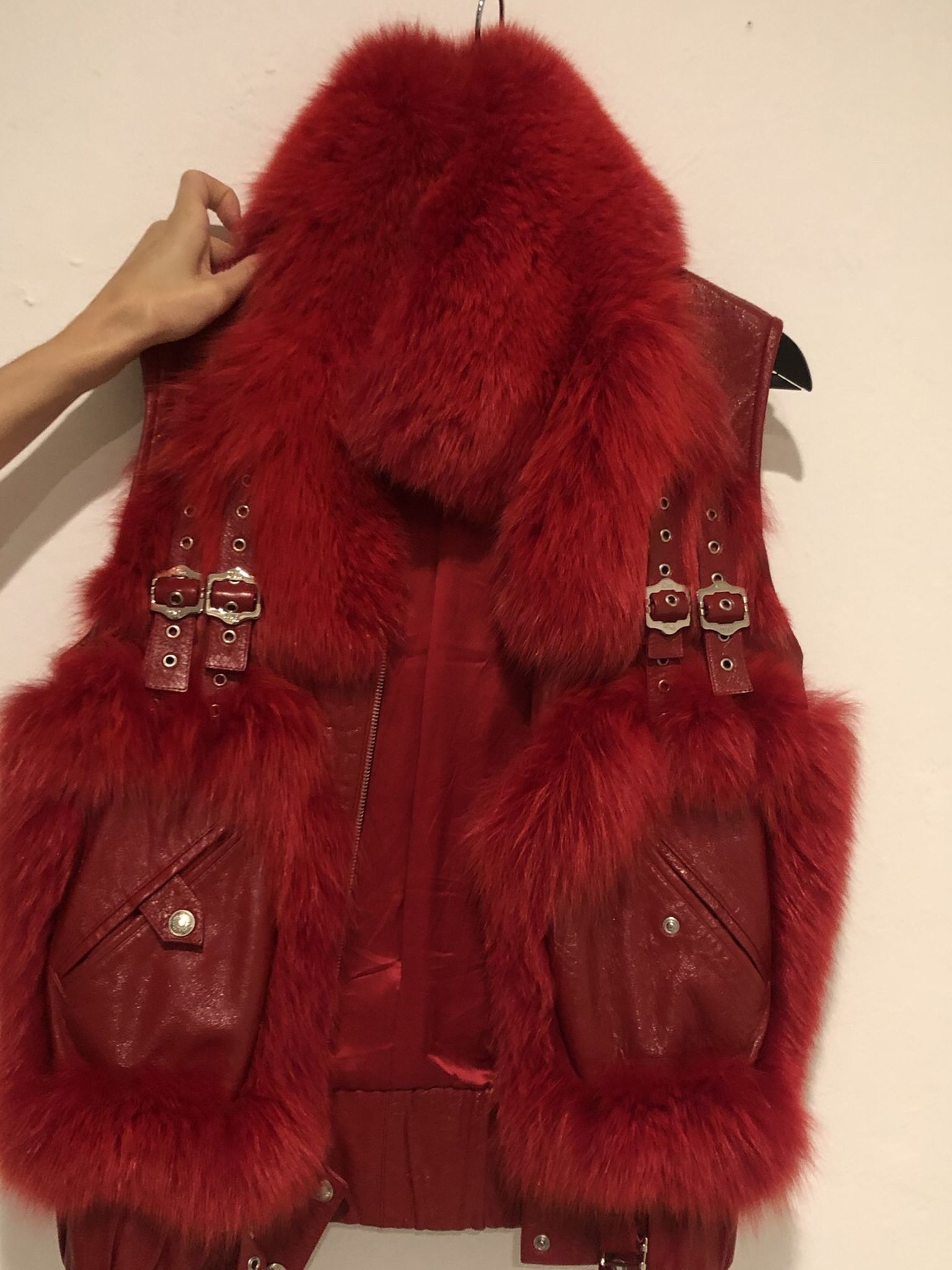 Christan Dior Red Real Mink Fur Vest