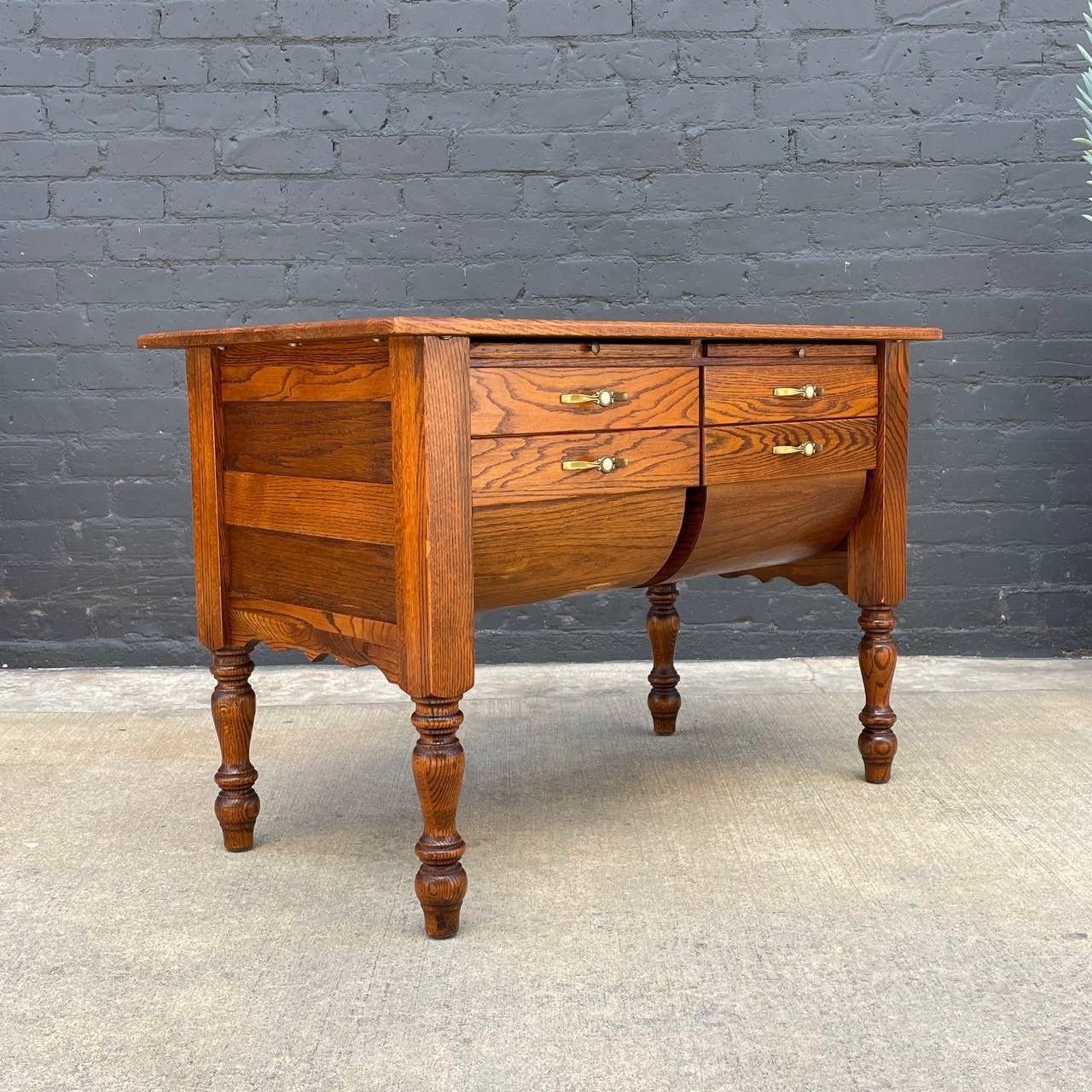 American Antique Bakers Table Cabinet with Flour Bin