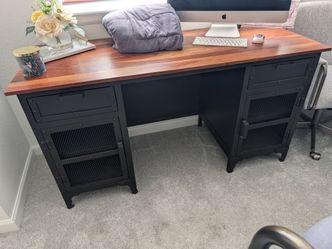 Computer desk with swivel chair