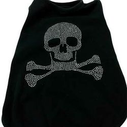 Rhinestone Skull - Dog Shirt Black

