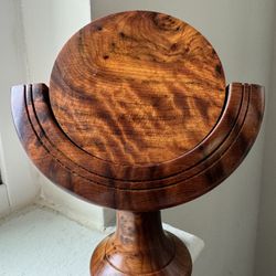 Handmade Set of Six Art Deco Bar Coasters with hold in Juniperus Root