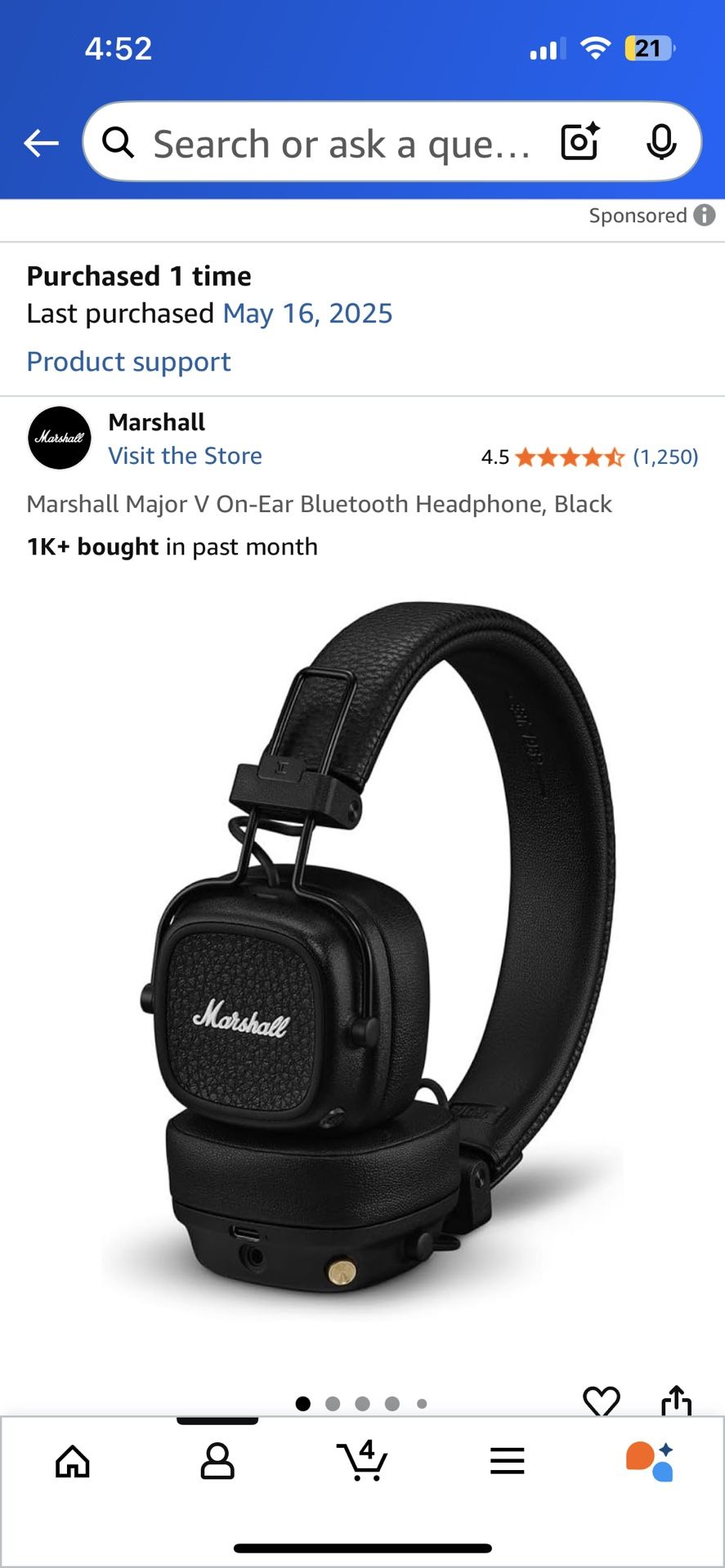 Marshall Major V Bluetooth headphones