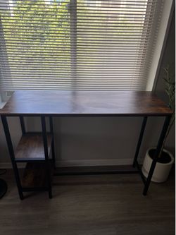 Industrial Bar Table / Console Table w/ Wine Glass Storage