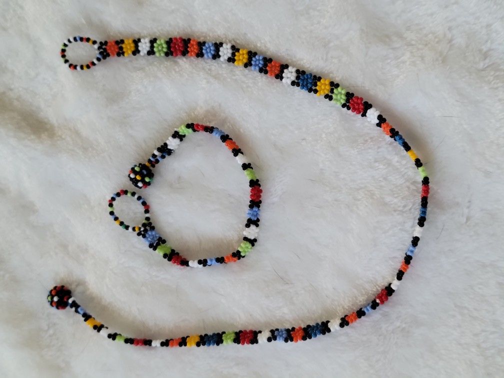 Fully Beaded Necklace and Bracelet Set