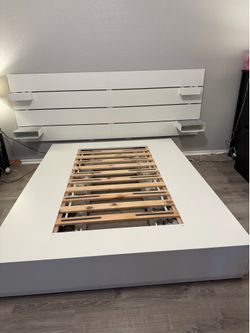 Queen IKEA Nordli Storage Bed Frame & Headboard