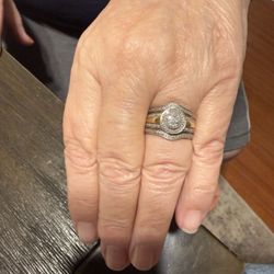 Ring With Diamonds. Three Pieces