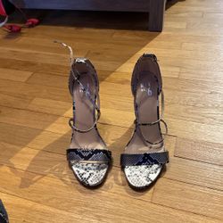 Silver/black Snake shoes 