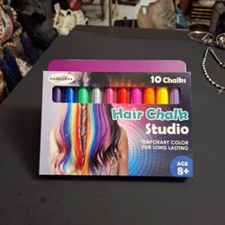 BRAND NEW Madellena Temporary Hair Chalk & Face Painting Markers 10 Colors, Approx 80 Applications WaterSoluble Non-Toxic