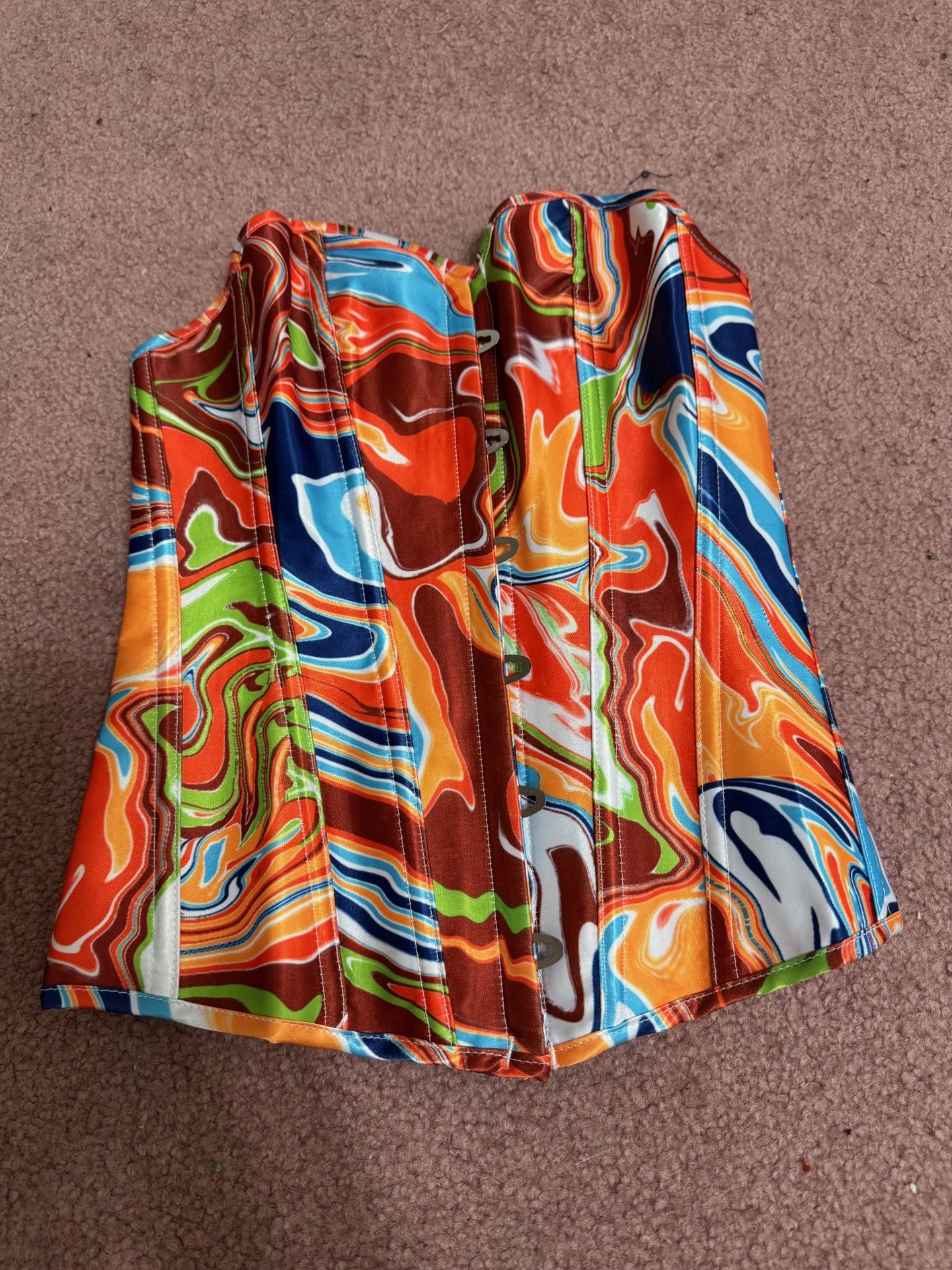 New small paisley Tye dye corset renaissance lingerie top costume 60s boho vintage hippie hippy