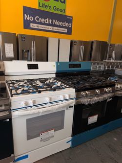 White and stainless steel stoves