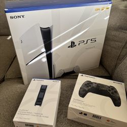 PS5 With Extra Controller And Charging Dock