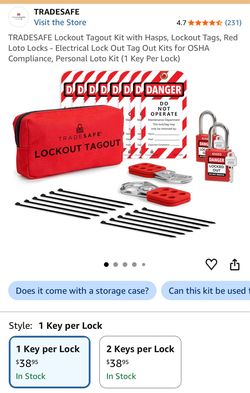 Tradesafe lockout tag out kit , electrical lock out kit