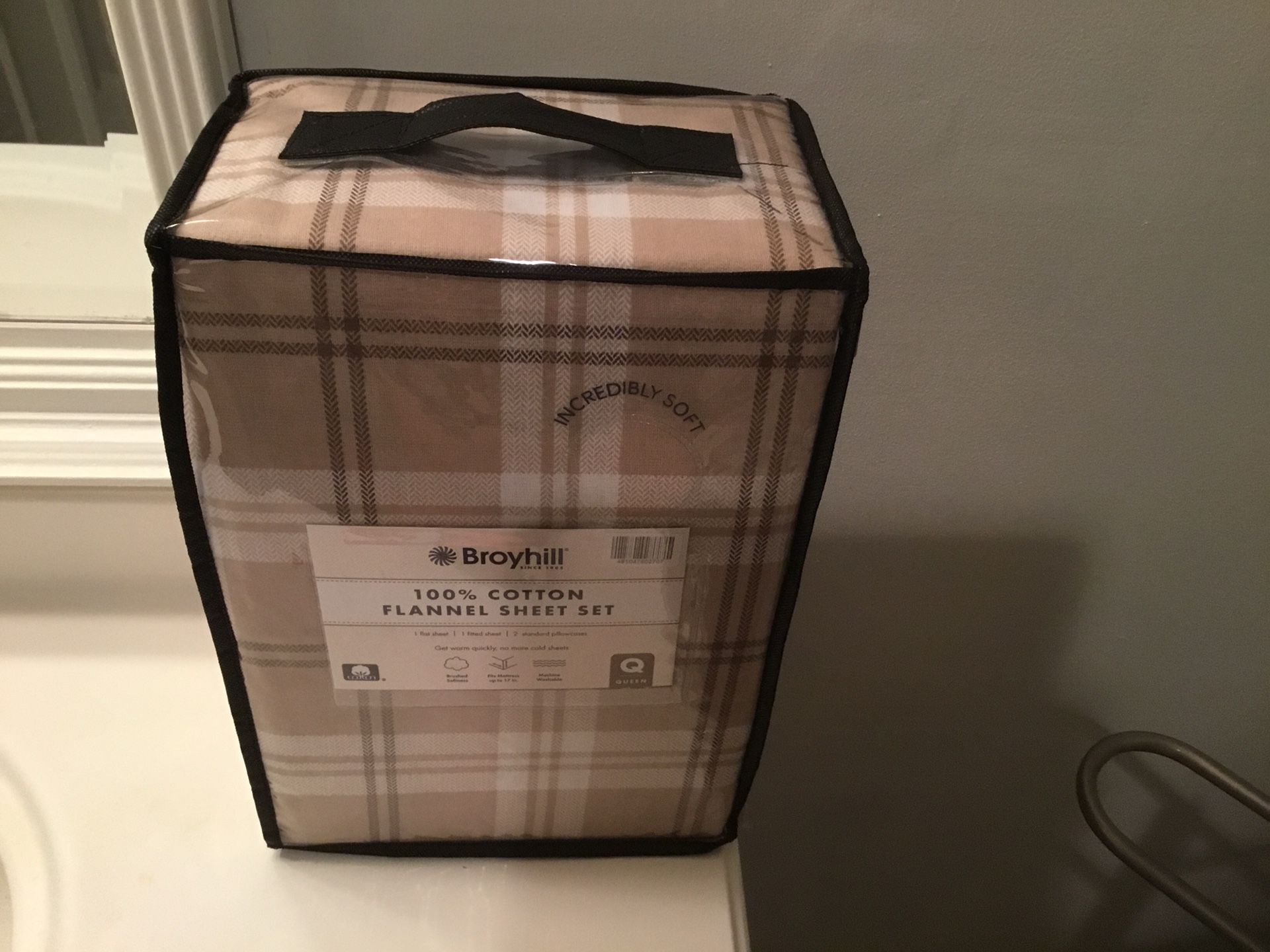 Queen 100% Flannel Sheet Set (New)