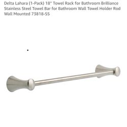 Delta Lahara (1-Pack) 18'' Towel Rack for Bathroom Brilliance Stainless Steel Towel Bar for Bathroom Wall Towel Holder Rod Wall Mounted 73818-cz