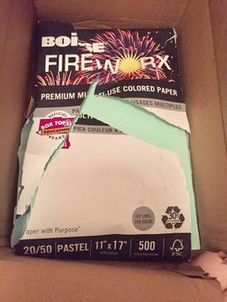 Boise Fireworx Color Copy/Laser Paper, 20 lb, Letter Size (8.5 x 11), Popper-Mint Green, 500 Sheets