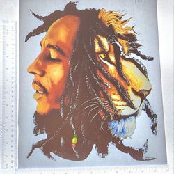 Iron On Heat Transfer  Good For T-shirts Sweaters Jackets T Shirt Design Size Is About 14x10  Bob Marley #164
