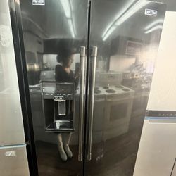 36” Black Maytag Side By Side Refrigerator