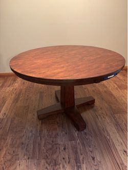 Large Solid Round Wood Table