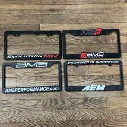 Evolution MR License Plate Holder Mitsubishi Evo Lancer Lot Bundle AEM AMS