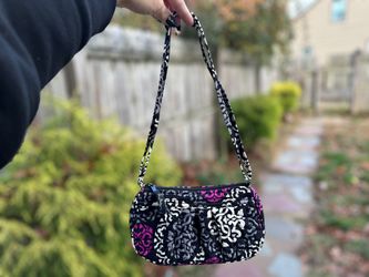 Vera Bradley Frannie Handbag Compact Bag -  Canterberry Magenta Retired Print