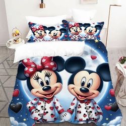 Mickey Mouse And Minnie Bed Sheet Set