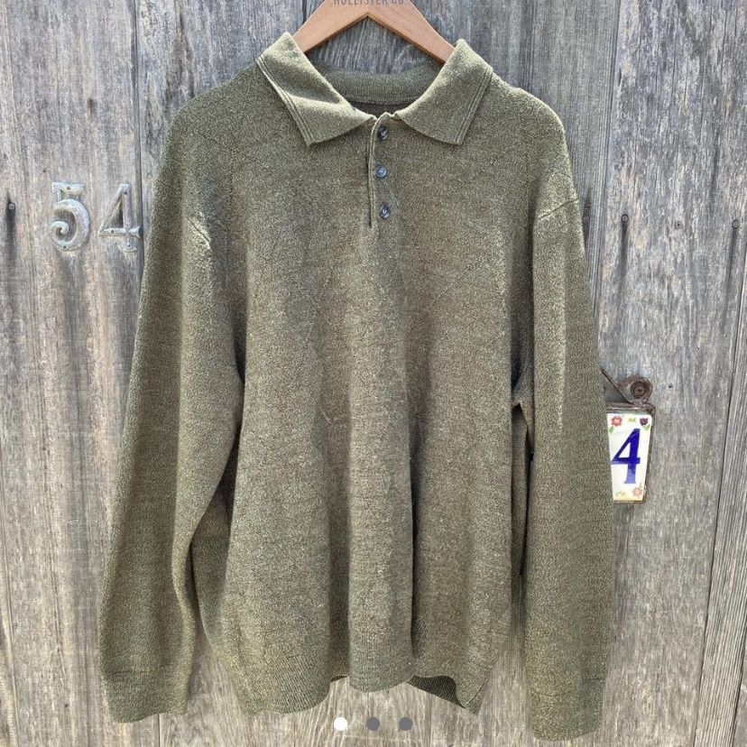 Olive Green Long Sleeve Shirt Size L-XL