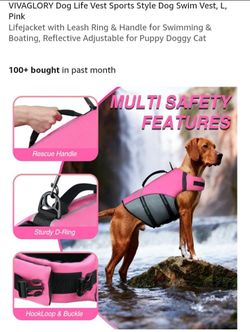 NEW LARGE DOG LIFE SWIM VEST SPORT STYLE
