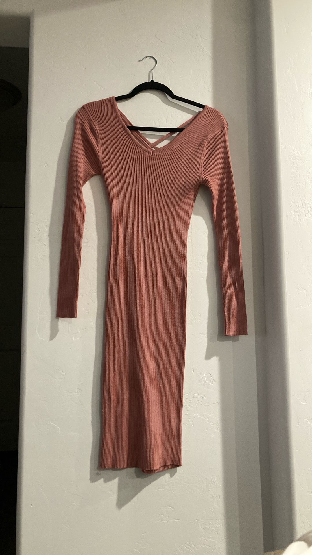 Soft Pink Long Sleeve Dress