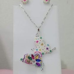 Set De Mariposa Plata 925