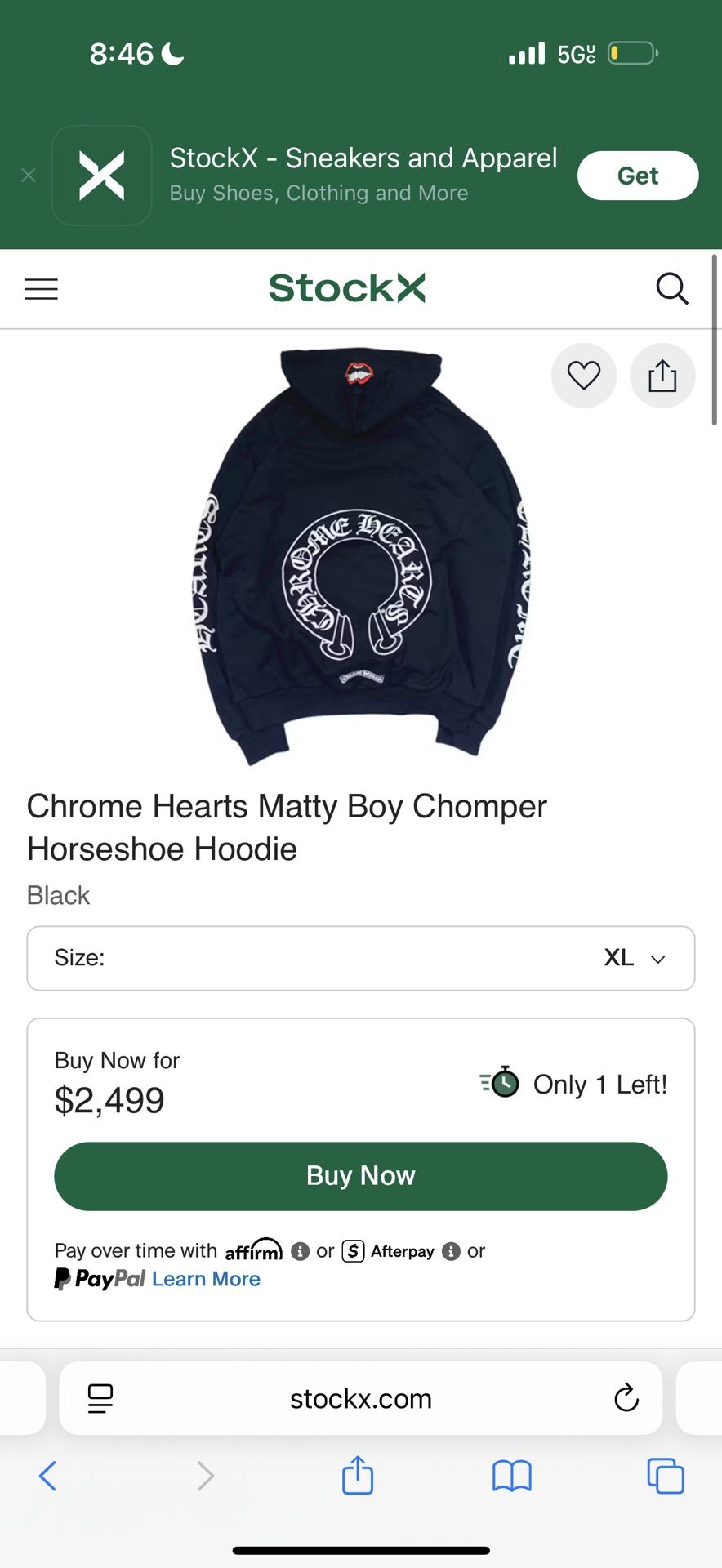 Chrome Hearts Matty Boy Chomper Horseshoe Hoodie