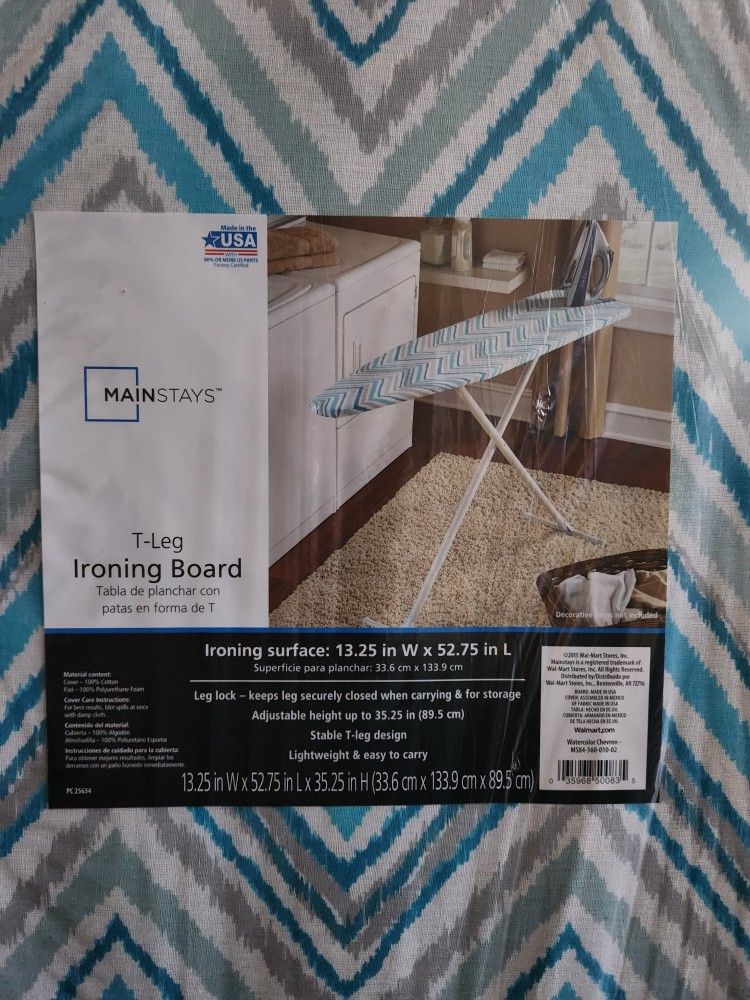 NWT Mainstays T-Leg Ironing Board with Pad and Cover