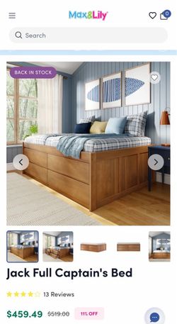 Jack Full Captains Bed
