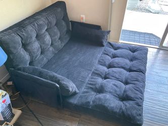 Modern Convertible Plush Floor Sofa / Futon – Like New