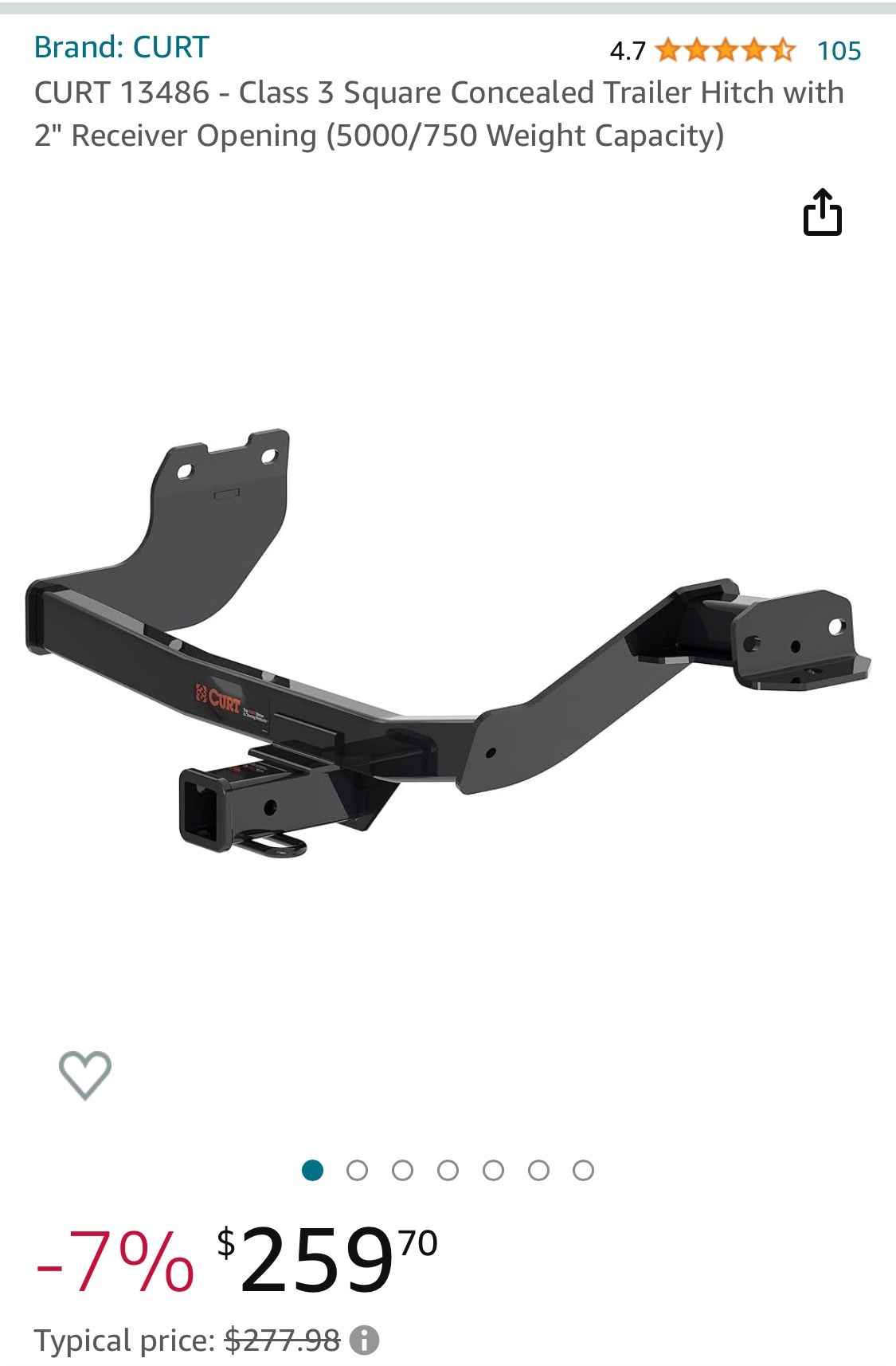 2022-24 The Hyundai Sant Cruz Trailer Hitch & Harness Class 3