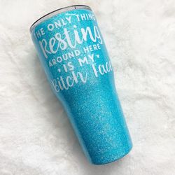 Blue glitter 30 oz tumbler