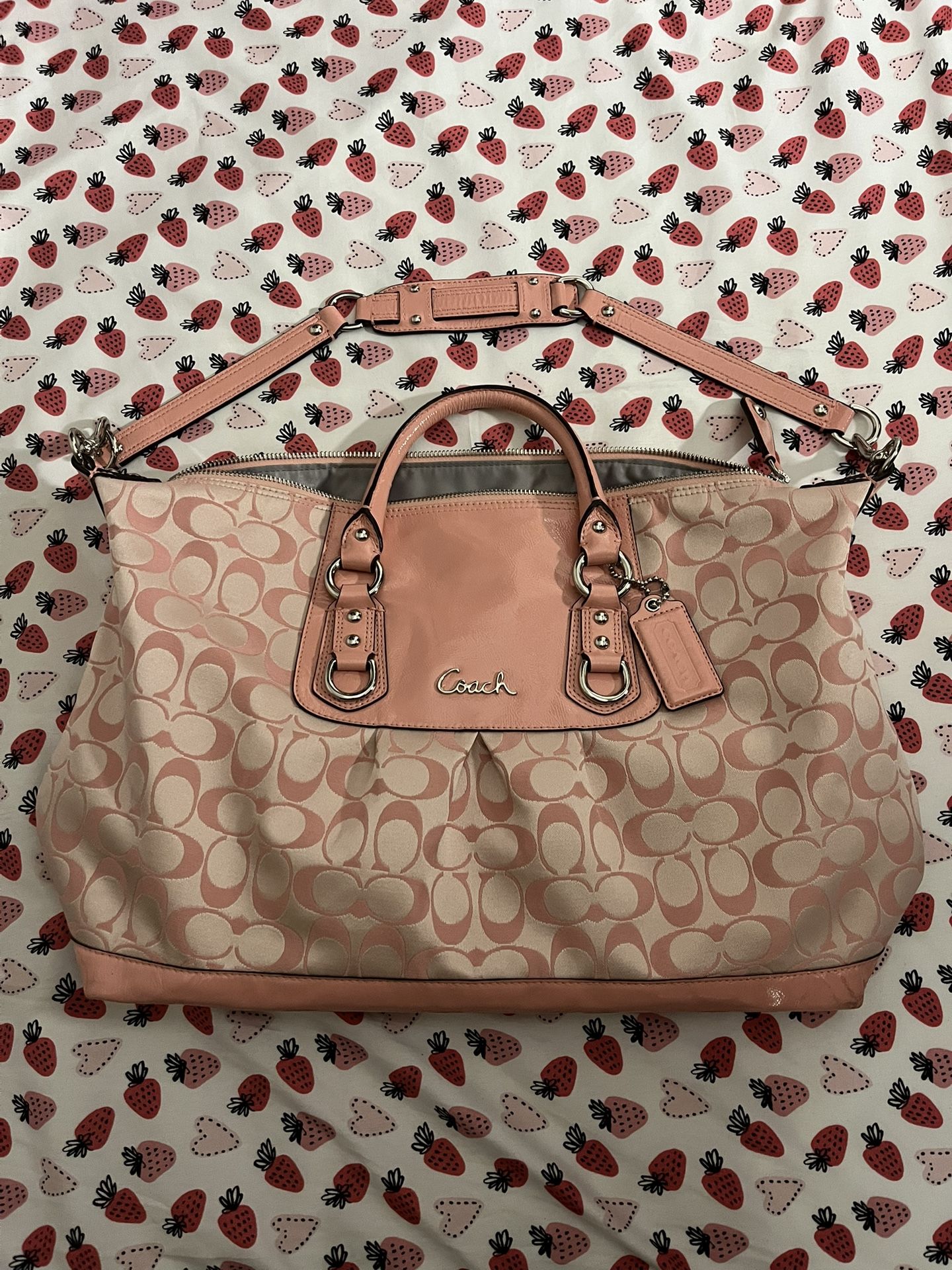 pink coach satchel bag