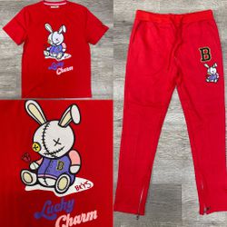 BKYS Lucky Charm "Varsity Jacket" T-Shirt & Jogger Set (Red)