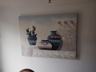 Signed E. Lee acrylic on canvas
