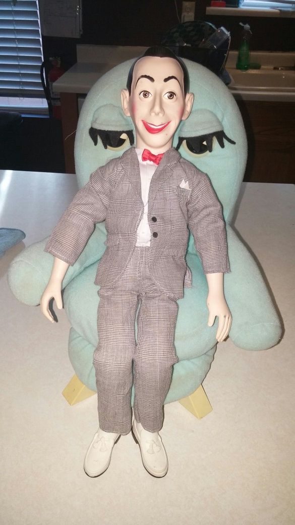 1987 PEE WEE'S PLAYHOUSE PEE WEE HERMAN DOLL RARE AND CHAIRRY PUPPET RARE